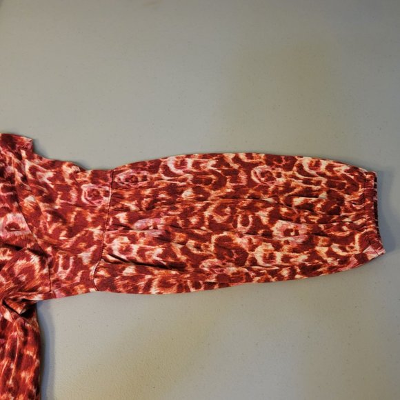 Talbots Womans Size Medium Top Blouse Red Orange Pink Fall - Picture 4 of 7